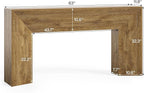 LITTLE TREE Console Table for Entryway, 63 Inches Extra Long Brown Wooden Sofa Table for Living Room, Modern Hallway Foyer Table for Entrance, Easy Assembly