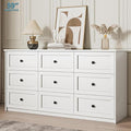 Dresser for Bedroom, 59.1" Wide White Dressers, Large Dressers & Chests of Drawers with Large Capacity for Bedroom, Hallway, Entryway, Closet