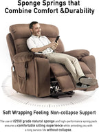 Large Power Lift Chairs Recliners for Elderly with Heated and Massage, Lazy Boy Recliner Chair with 26in Extra Wide Seat, Hidden Cup Holder, Side Pocket