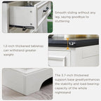 ACCOHOHO Farmhouse 5 Drawers Dresser Chests for Bedroom,46" Tall Wood Rustic Chest of Drawers with Wide Metal Handle,Natural Texture,Drawer Organizer for Bedroom,Living Room,Hallway and Entryway,White