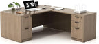 GINO Collection, 67" W L Shape Executive Office Desk with Two File Cabint - Right Return (Lime)