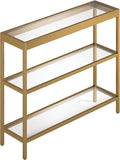 Henn&Hart 36" Wide Rectangular Console Table in Brass, Entryway Table, Accent Table for Living Room, Hallway