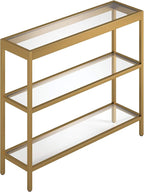 Henn&Hart 36" Wide Rectangular Console Table in Brass, Entryway Table, Accent Table for Living Room, Hallway