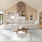 JACH Modular Sectional Couches for Living Room, Deep 4 Seats 162" Sectional Sofa, Cushion Covers Removable, Two Corners and Two Middle, Sofas Furniture for Living Room, Beige