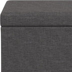 SIMPLIHOME Avalon 54 inch Wide Contemporary Rectangle Extra Large Storage Ottoman Bench in Slate Grey Polyester linen fabric, Assembled, For the Living Room, Entryway and Family Room