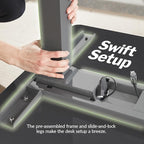 Vari ComfortEdge 40x26 Inch Adjustable Standing Desk – Small Electric Sit Stand VariDesk for Apartment, Bedroom, or Home Office + Beveled Edge, Tool-Free Assembly (Black)