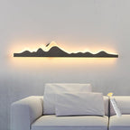 Qcyuui Wall Sconce with Remote Control 47.2inch Dimmable LED Wall Lights Black Led Wall Sconce Indoor Mountain Shape Wall Lamps for Living Room Bedroom Hallway,24W