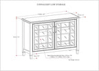 SIMPLIHOME Connaught Solid Wood 46 Inch Wide Traditional Low Storage Cabinet in Antique White, for The Living Room, Entryway and Family Room