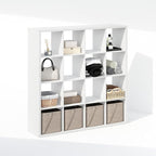 Furinno Cubic Closet Organizers and Storage, 16-Cube Closet Organizer, Open Shelf Closet Storage, Extra Thick Frame for Wardrobe, Bedroom, Living Room, White