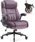 Large High Back Office Chair with Flip Arms- Executive Desk Chair with Locking Wheels, Adjustable Lumbar Support, Ergonomic Breathable Fabric Computer Chair Prevents Cats Scratching