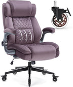 Large High Back Office Chair with Flip Arms- Executive Desk Chair with Locking Wheels, Adjustable Lumbar Support, Ergonomic Breathable Fabric Computer Chair Prevents Cats Scratching