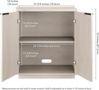 Henn&Hart 28" Fluted Wooden Accent Cabinet, Modern Ribbed Sideboard Buffet Cabinet with 2 Doors and an Adjustable Shelf for Living Room, Dining Room, Bedroom or Entryway, Alder White