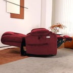 EONIX Lay Flat Power Lift Recliner Chair with Heat and Massage, Dual Motor Electric Lift Chair for Elderly for Postoperative Recovery, 400lbs Heavy Duty, Cup Holders, Lumbar Pillow, Burgundy