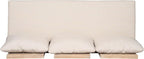 Christopher Knight Home Topia Acacia Wood Outdoor 3 Seater Sofa with Cushion, Wooden Patio Sofa Couch with Cushion, Comfy Armless Cloud Sofa Couch, Patio Furniture Sofa Set, Light Wash+Beige