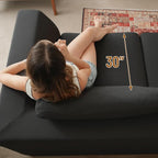 115" Cloud Boneless Sectional Couch, Deep Seat L Shaped Modular Couch with Ottoman, Oversized Upholstered Convertible 4 Seater Modular Sofa for Living Room,Black Chenille