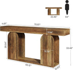 Tribesigns 70.9-Inch Extra Long Sofa Table, Farmhouse Console Tables with Wood Frame and Storage Shelf, 2-Tier Wood Table Behind Couch for Living Room, Hallway, Foyer, Vintage Brown
