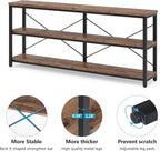 Tribesigns 71" Sofa Tables Extra Long Couch Table, Narrow Long Console Table, Entryway Table,Sofa Table with 3 Tiers Storage Shelves (Rustic Brown)