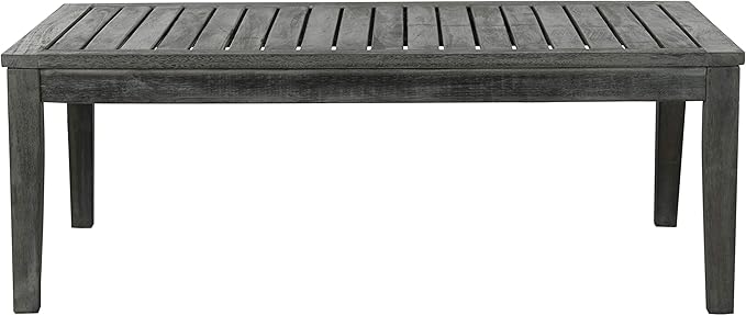 SAFAVIEH Outdoor Collection Fresno Dark Slate Grey and Beige 4Pc Outdoor Living Set