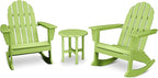 POLYWOOD Vineyard 3-Piece Adirondack Rocking Chair Set with Side Table