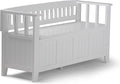SIMPLIHOME Acadian Entryway Storage Bench - 48 inch Wide Solid Wood Hallway Seat in White, Transitional Bench for Entryway or Living Room with Lift-Up Lid and Spacious Storage
