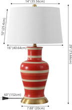 JONATHAN Y JYL4026K Julian 29" Traditional Classic Ceramic Urn LED Table Lamp, Red/Beige for Bedroom, Living Room, Kitchen, Home Office