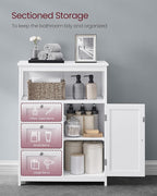 VASAGLE Floor Storage Cabinet, Freestanding Storage Unit with 3 Drawers, Adjustable Shelf, 11.8 x 23.6 x 31.5 Inches, for Living Room, Bathroom, Entryway, White UBBC542P31V1