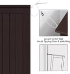 Yaheetech Large Bathroom Floor Cabinet with 4 Drawers and Single Door Cabinet, Freestanding Storage Cabinet for Living Room Kitchen Hallway, Espresso