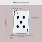 Kate Spade New York 5 of Spades Reversible Decorative Pillow, 14" x 20" Throw Pillow for Bed or Sofa, Cotton Cover, Black, White, Blue and Green, 14 x 20, Multi