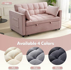 FLEXISPOT XCT4 Pull Out Couch for Small Spaces, 3-in-1 Convertible Loveseat Sofa Bed with Adjustable Backrest, Compact Futon Sofa Bed Twin Sleeper Loveseat for Apartment Dorm RV Guest Room,Pink