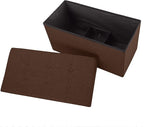 Lavish Home Ottoman Set of 2 - Ottoman Foot Rest, Linen Chest, or Storage Bench Set - 30in Ottomans for Living Room, Bedroom, Dorm Storage (Brown)