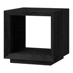Henn&Hart 22" Modern Square Wooden End Table, Side Table, Nightstand with Open Display Shelf for Living Room, Office, Family Room, or Bedroom, Black Grain