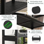 Homykic Double Wide Bamboo Bookshelf Black, 6-Tier Large Open Bookcase with 12 Display Shelves, 6ft Tall Freestanding Book Shelf for Home Office, Bedroom, Living Room, Plants