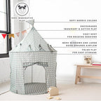 3 Sprouts Kids Play Tent - Sustainable Recycled Fabric – Fun Spacious Childs Playhouse for Indoor Games for Boys & Girls - Durable Fort Pop Up House for Toddlers & Children Age 3-10 - Gingham Blue