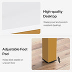 Tribesigns Modern 78.7 Inches Extra Long Computer Desk 2 Person Desk, Double Long Desk, Workstaion for Home Office, White+Gold
