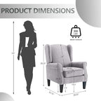 Accent Chair Set of 4, Modern Living Room Chairs with Wingback, Comfy Upholstered High Back Single Sofa for Bedroom, Mid-Century Reading Armchair Sillas para Sala