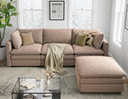 Txtin's Cloud Couches for Living Room L Shaped Sectional Couch with Ottoman Deep Plush 4 Seats Sofa Modern Sofa for Apartment Brown