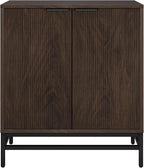 Henn&Hart 28" Fluted Wooden Accent Cabinet, Modern Ribbed Sideboard Buffet Cabinet with 2 Doors and an Adjustable Shelf for Living Room, Dining Room, Bedroom or Entryway, Alder Brown
