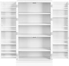 Yaheetech Storage Cabinet, Pantry Cabinet Cupboard with Door and Adjustable Shelves, Freestanding Utility Storage Cabinet for Dinning Room/Living Room, White