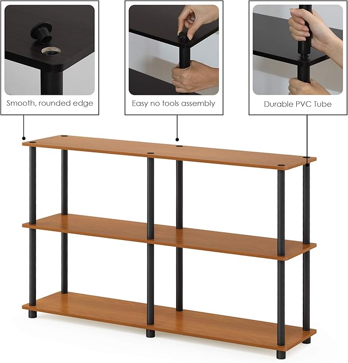 Furinno Wire End Table, Side Table, Brown