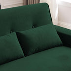 48" Small Loveseat Sofa, Mid Century Modern Love Seat Couch with Back Cushions and Plastic Legs, 2 Seater Couches for Living Room, Bedroom, Small Spaces, Green