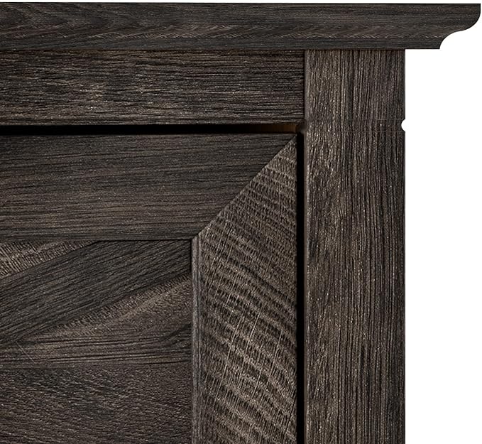 Bush Furniture Key West 2 Drawer Lateral File Cabinet in Dark Gray Hickory, Document Storage for Home Office, Accent Chest with Drawers