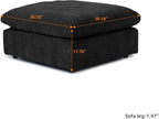 JACH U Shaped Sectional Couches, Cloud Sectional Couch with Deep Seat, 119" Down Filled Modular Sofa with Chaise, Covers Removeable & Washable, Sofas Furniture for Living Room, Black