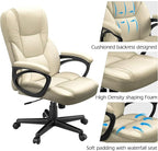 Furmax Office Executive Chair High Back Adjustable Managerial Home Desk Chair,Swivel Computer PU Leather Chair with Lumbar Support (Khaki)