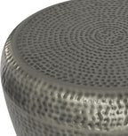 SIMPLIHOME Preston Modern Industrial 22 inch Wide Metal Metal Side Table in Antique Silver , Fully Assembled for the Living Room and Bedroom