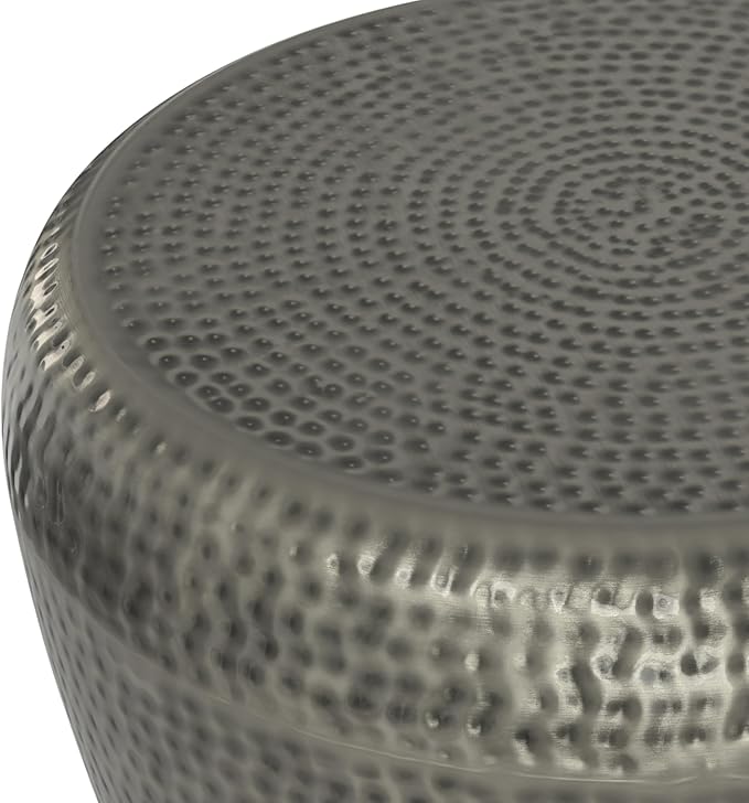 SIMPLIHOME Preston Modern Industrial 22 inch Wide Metal Metal Side Table in Antique Silver , Fully Assembled for the Living Room and Bedroom