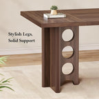 63 Inch Executive Desk, Large Computer Office Desks with Power Outlet, Modern Laptop Desk Writing Table Workstation Business Furniture (Brown)