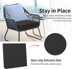 Easy-Going Waterproof Patio Cushion Covers ONLY Cover 22x22x4 inch 4 Pack Replacement Non-Slip Outdoor Seat Cushion Slipcover with Zipper. Black