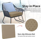 Easy-Going Waterproof Patio Cushion Covers 24x22x4 inch 4 Pack Replacement Non-Slip Outdoor Seat Cushion Slipcover with Zipper. Camel