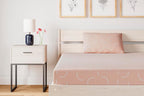 Signature Design by Ashley Twin Size iKidz 7 Inch Firm Gel Memory Foam Mattress with Stretch Knit Cover & Pillow Included, Pink Coral, Fiberglass Free, Mattress in A Box