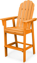 POLYWOOD® Vineyard Curveback Adirondack Bar Chair in Tangerine